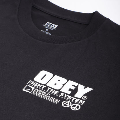 OBEY Fight The System T-Shirt, Black, Detail Shot 3