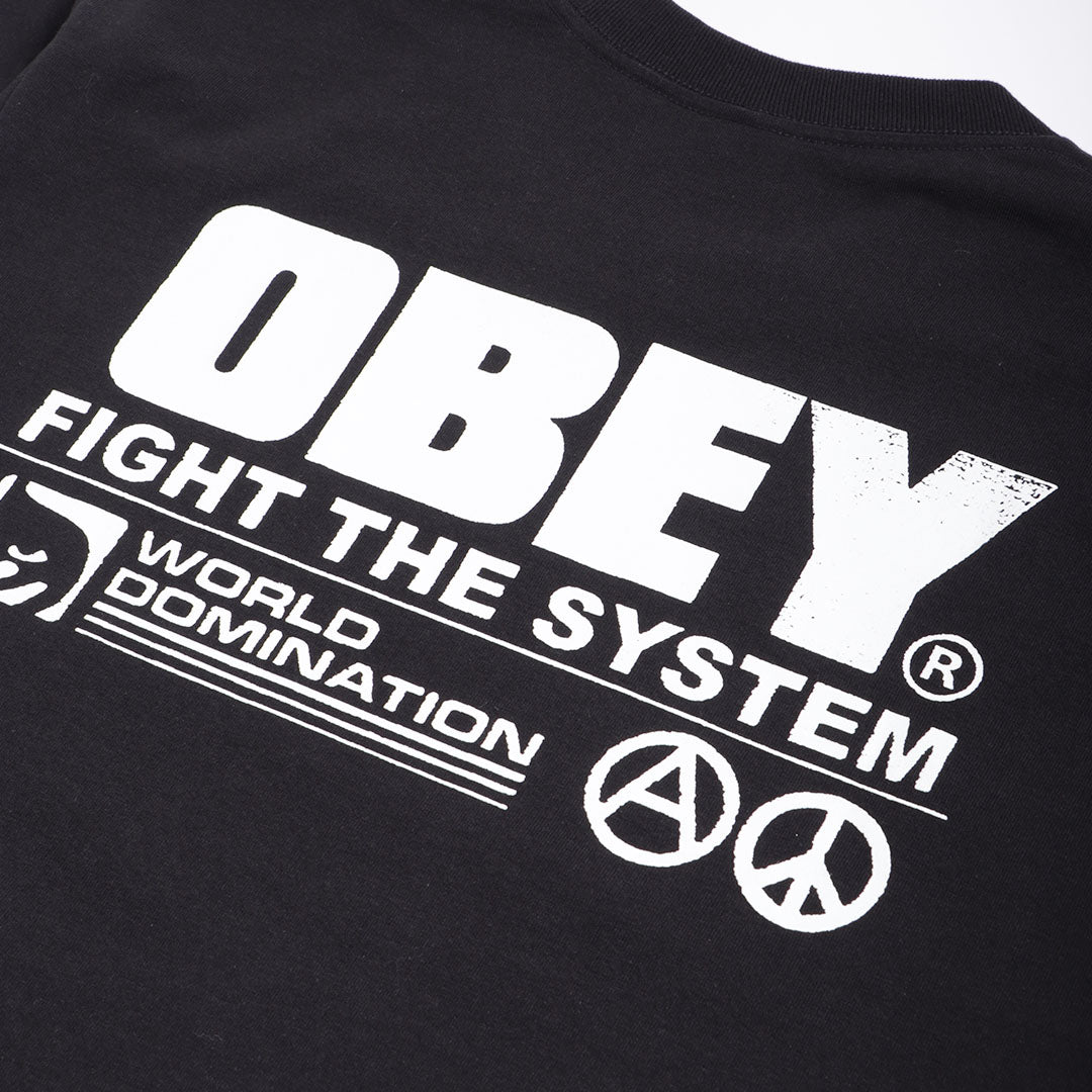 OBEY Fight The System T-Shirt, Black, Detail Shot 4