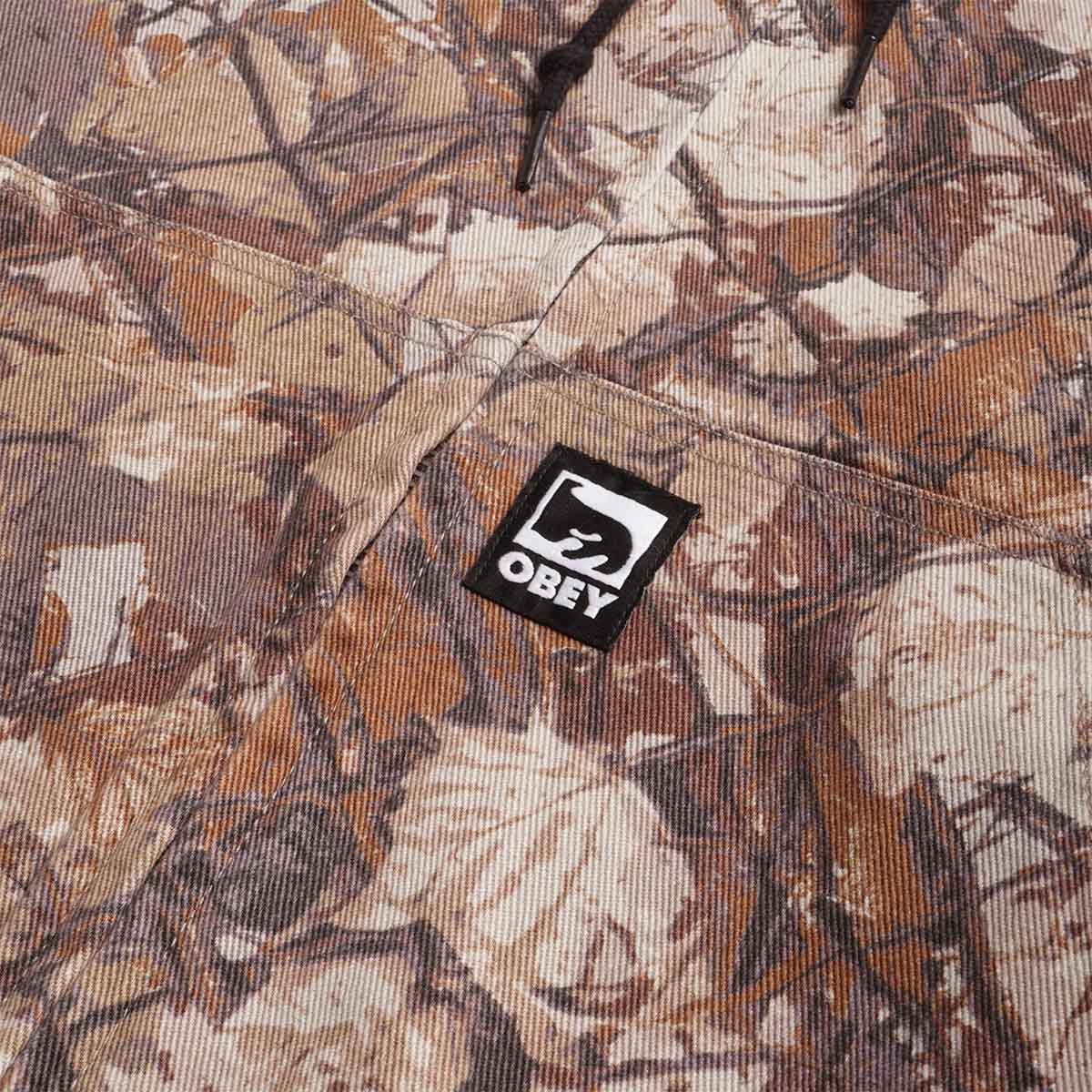 main OBEY Glen Zip Up Jacket, Fence Camo Multi, Detail Shot 3