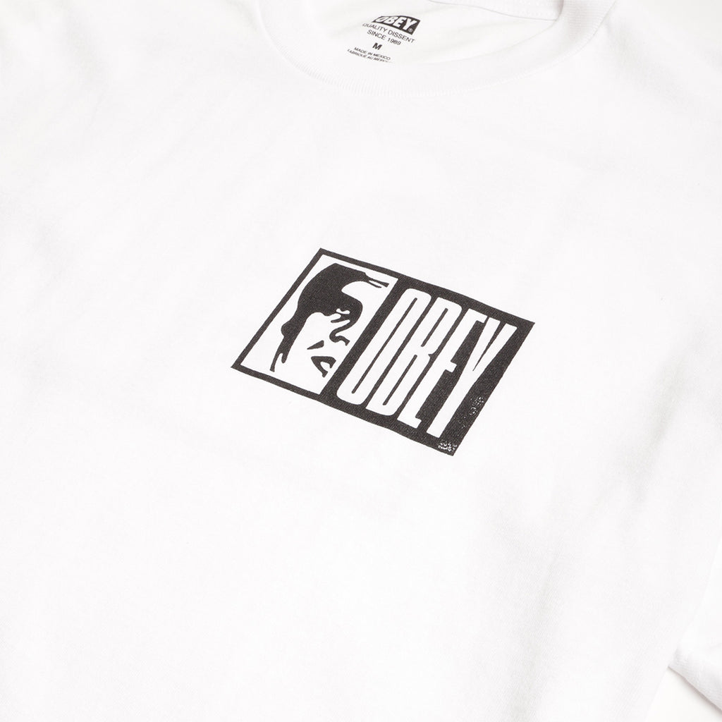 OBEY Half Icon T-Shirt, White, Detail Shot 3