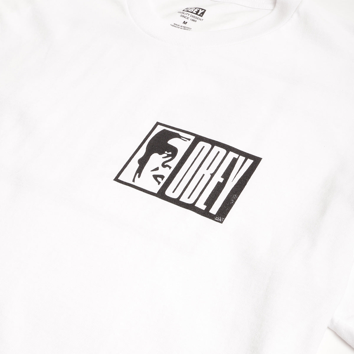 OBEY Half Icon T-Shirt, White, Detail Shot 3