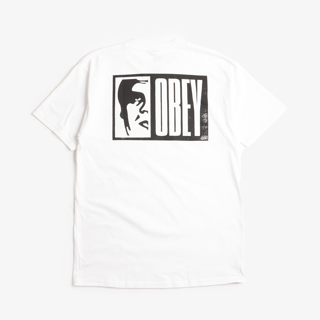 OBEY Half Icon T-Shirt, White, Detail Shot 1