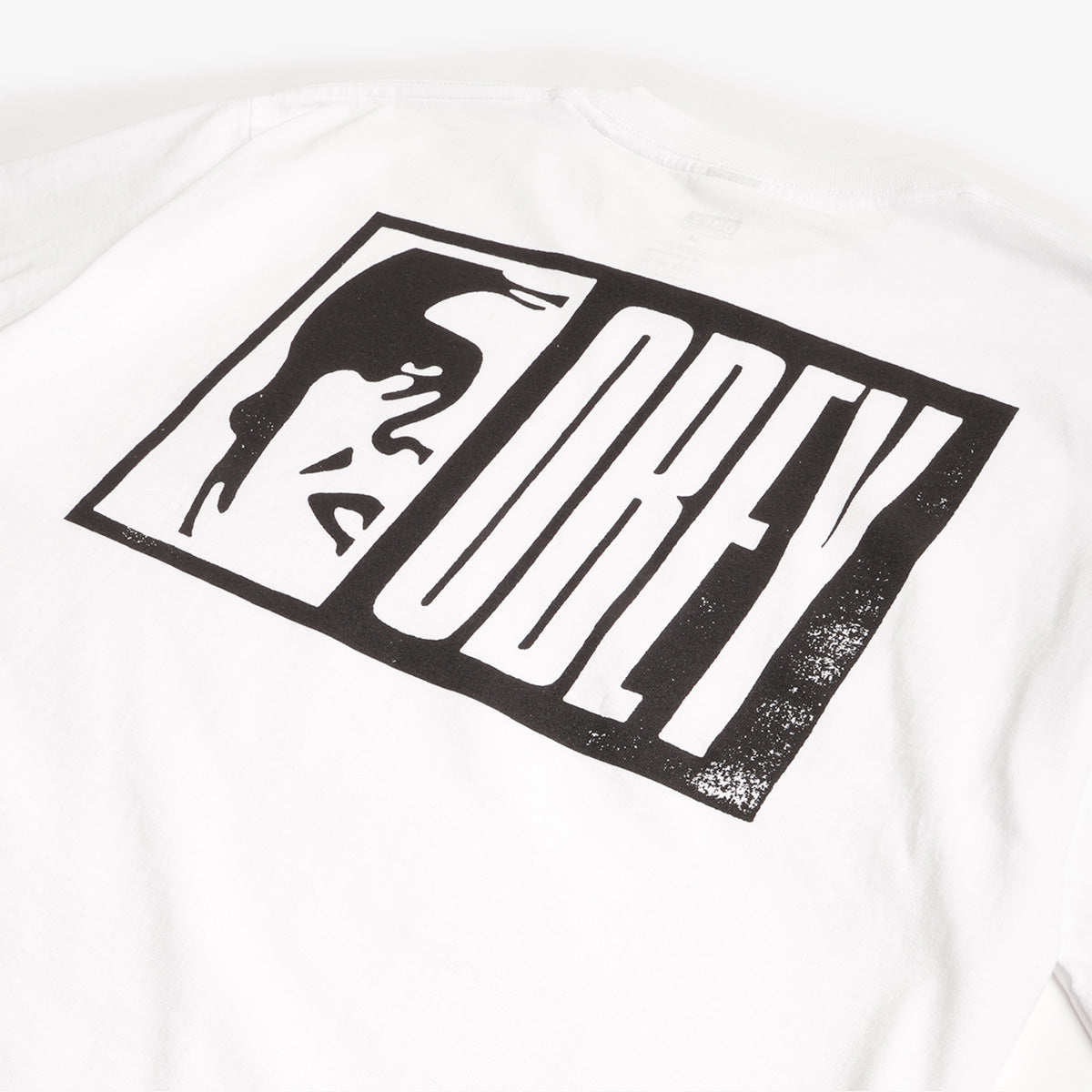 OBEY Half Icon T-Shirt, White, Detail Shot 4