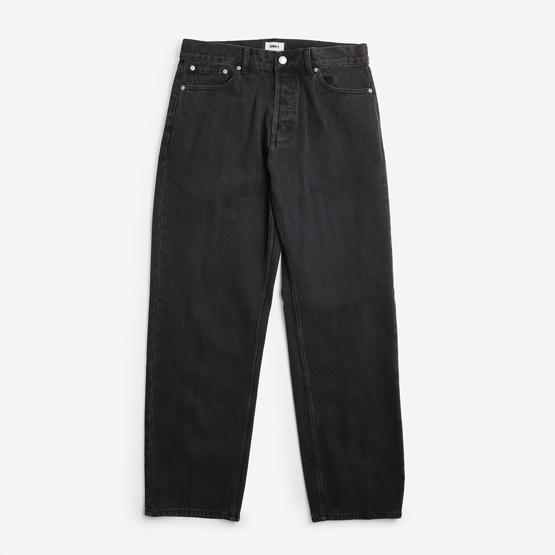 OBEY Hardwork Denim Pant, Faded Black, Detail Shot 1