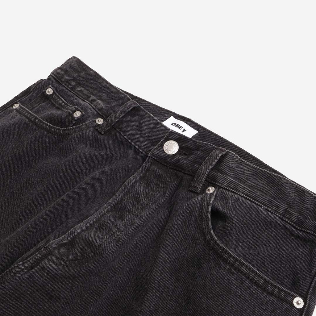 OBEY Hardwork Denim Pant, Faded Black, Detail Shot 2