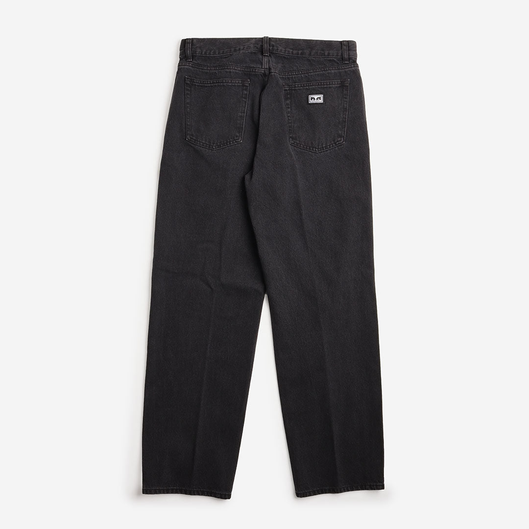OBEY Hardwork Denim Pant, Faded Black, Detail Shot 4
