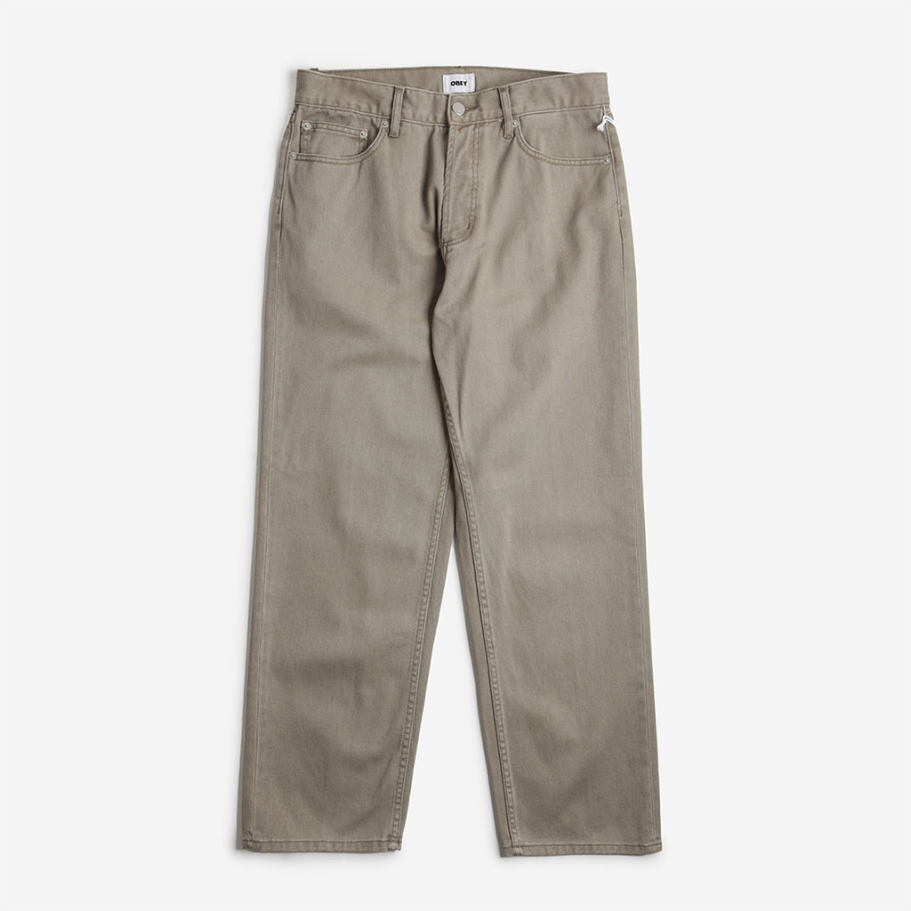 OBEY Hardwork Denim Pant, Tea Leaf Faded Wash, Detail Shot 1