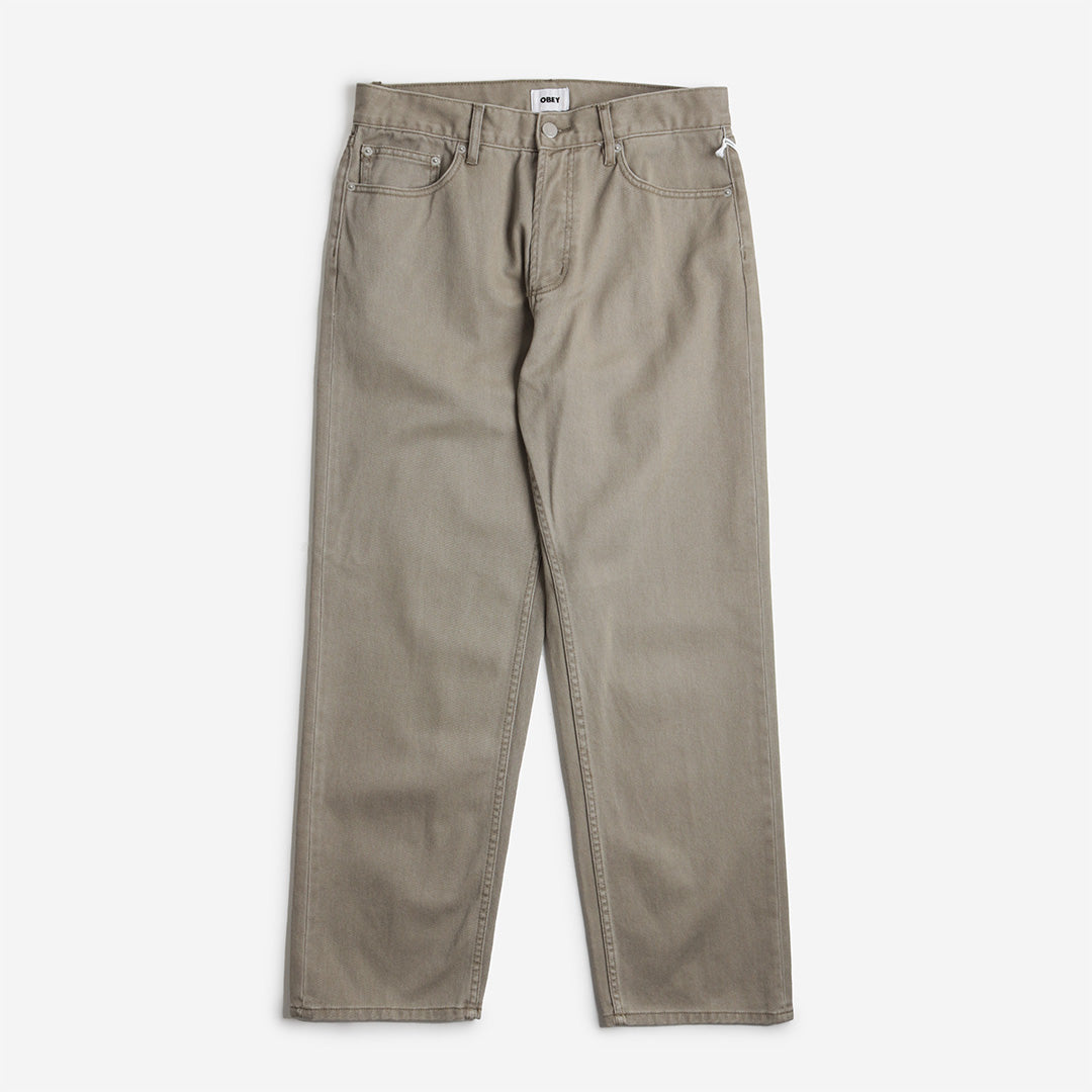 OBEY Hardwork Denim Pant, Tea Leaf Faded Wash, Detail Shot 1
