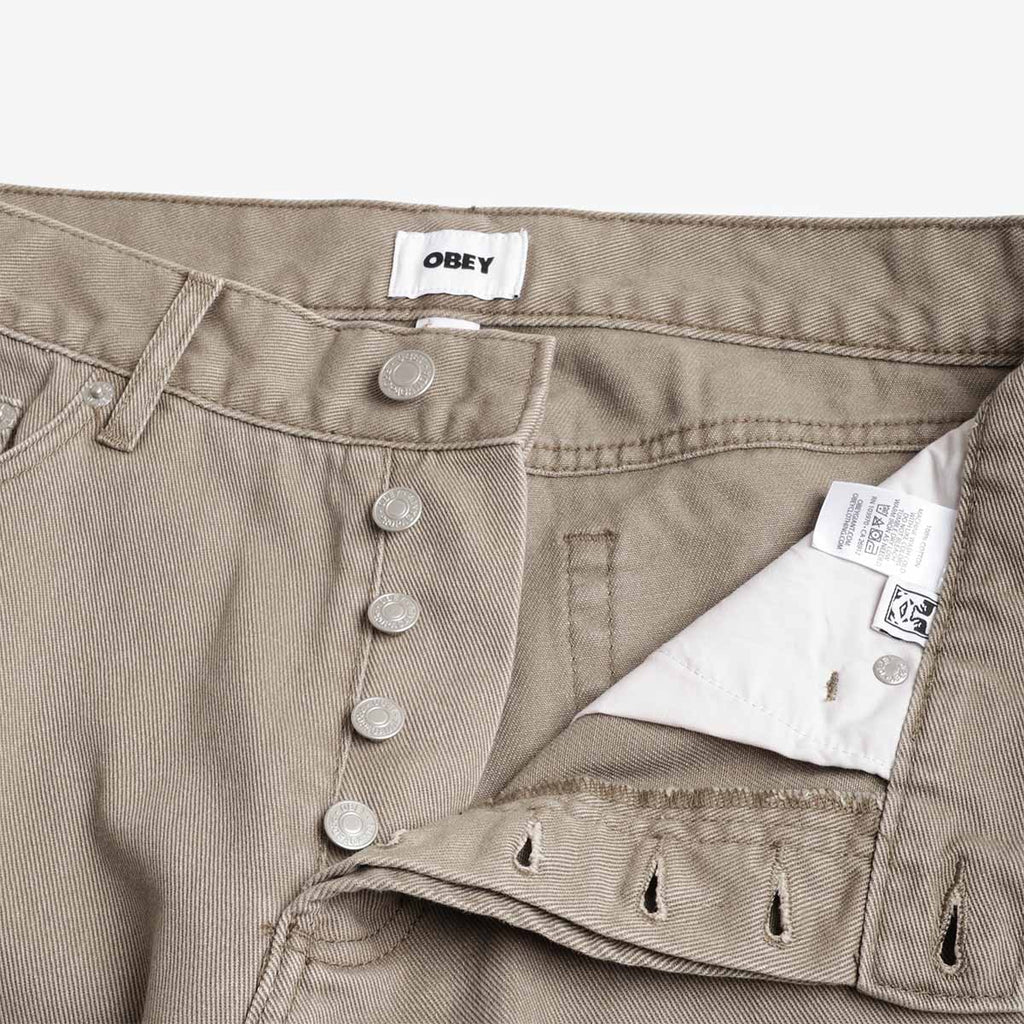 OBEY Hardwork Denim Pant, Tea Leaf Faded Wash, Detail Shot 2