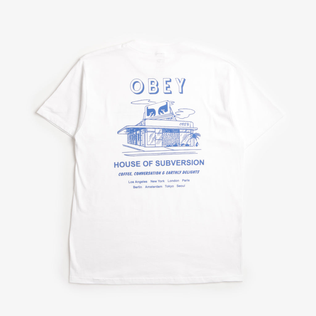 OBEY House of Subversion T-Shirt, White, Detail Shot 4