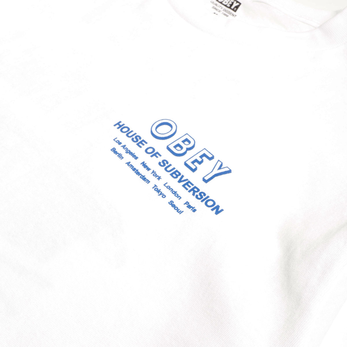 main OBEY House of Subversion T-Shirt, White, Detail Shot 1