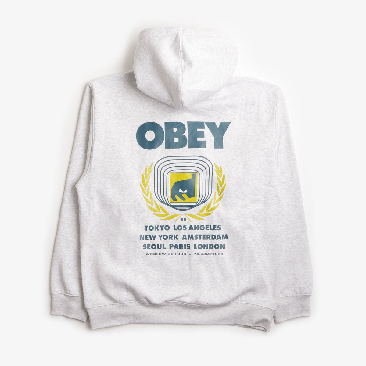 OBEY Icon Eye Wreath Hoodie, Heather Grey, Detail Shot 2