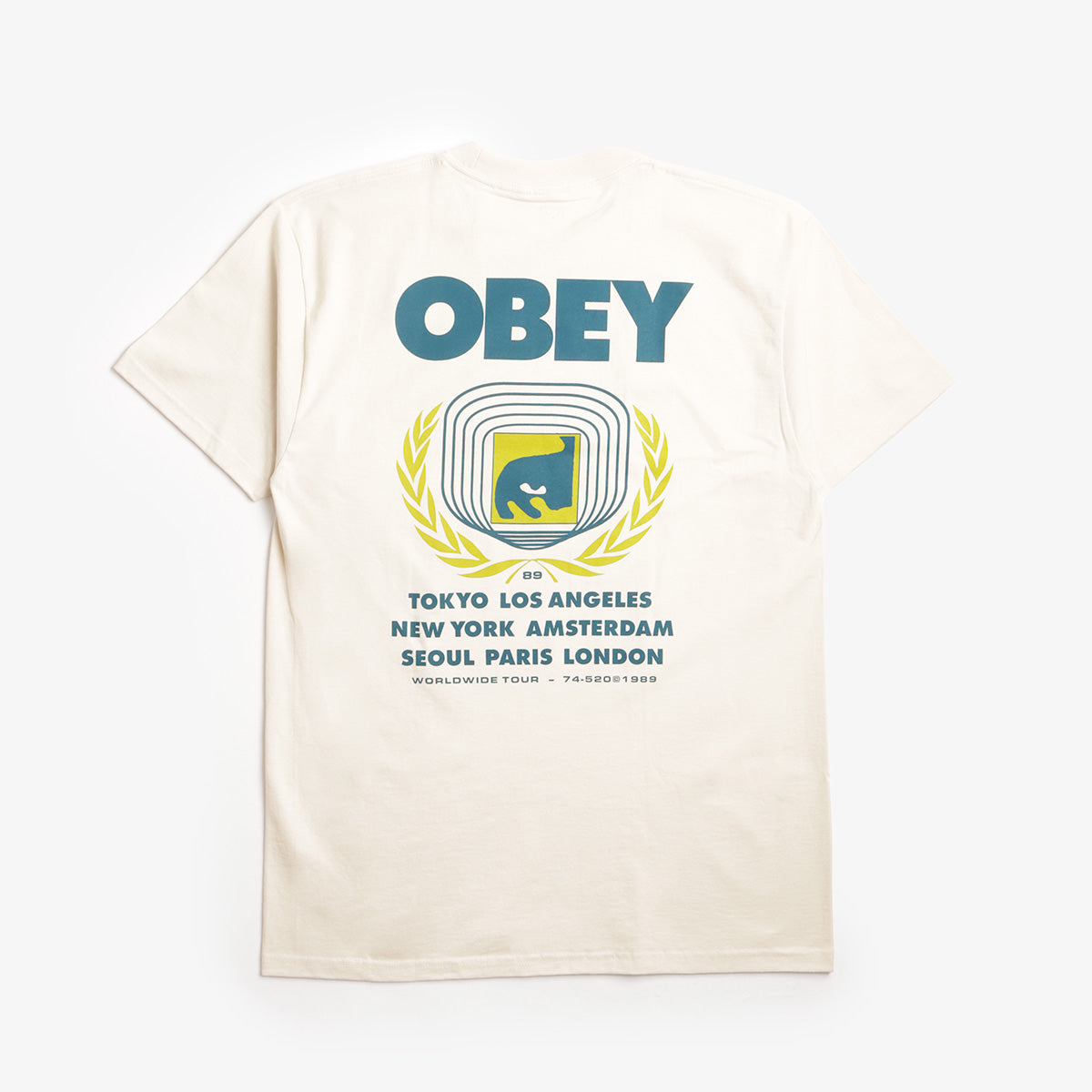 OBEY Icon Eye Wreath T-Shirt, Cream, Detail Shot 1