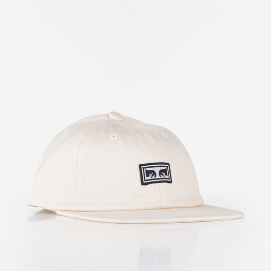 OBEY Icon Eyes 6 Panel Strapback II Cap, Unbleached, Detail Shot 1