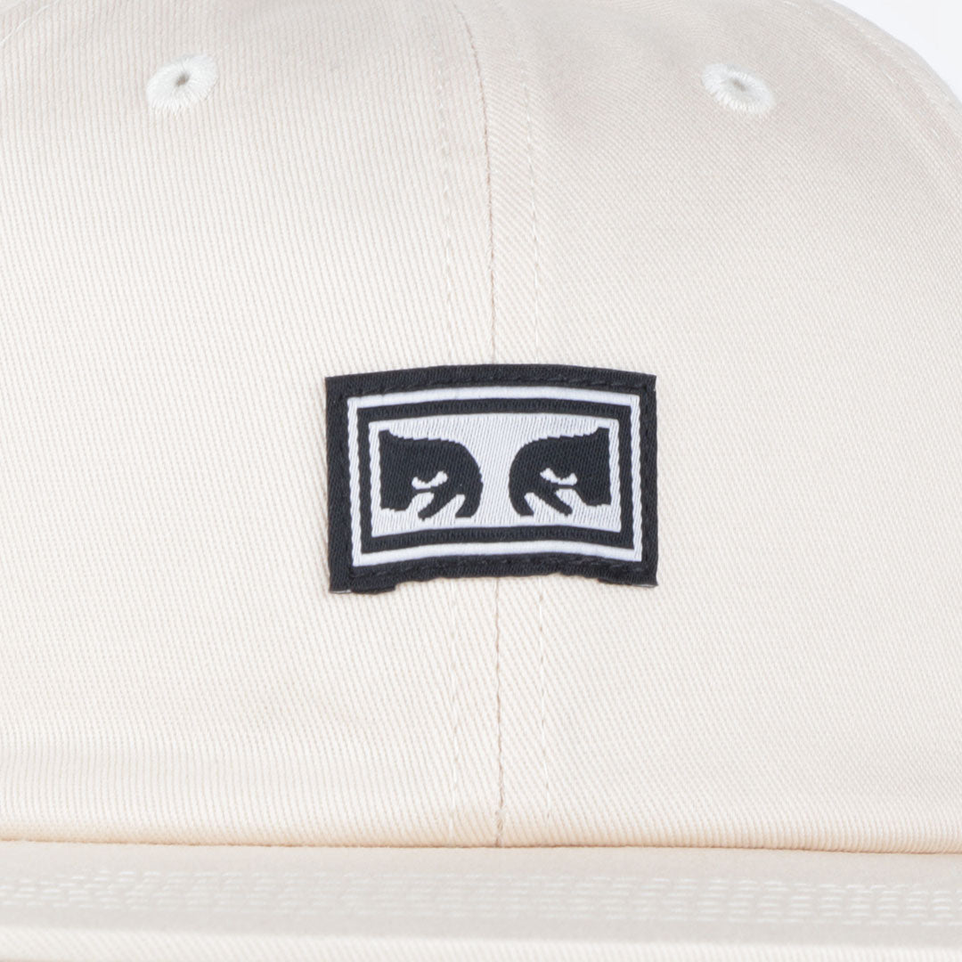 OBEY Icon Eyes 6 Panel Strapback II Cap, Unbleached, Detail Shot 2