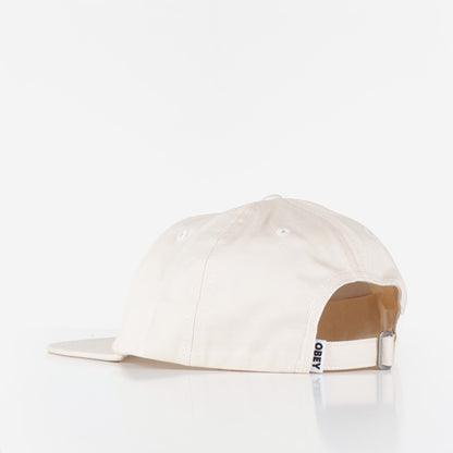 OBEY Icon Eyes 6 Panel Strapback II Cap, Unbleached, Detail Shot 3