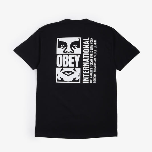 OBEY Icon Split T-Shirt, Black, Detail Shot 1