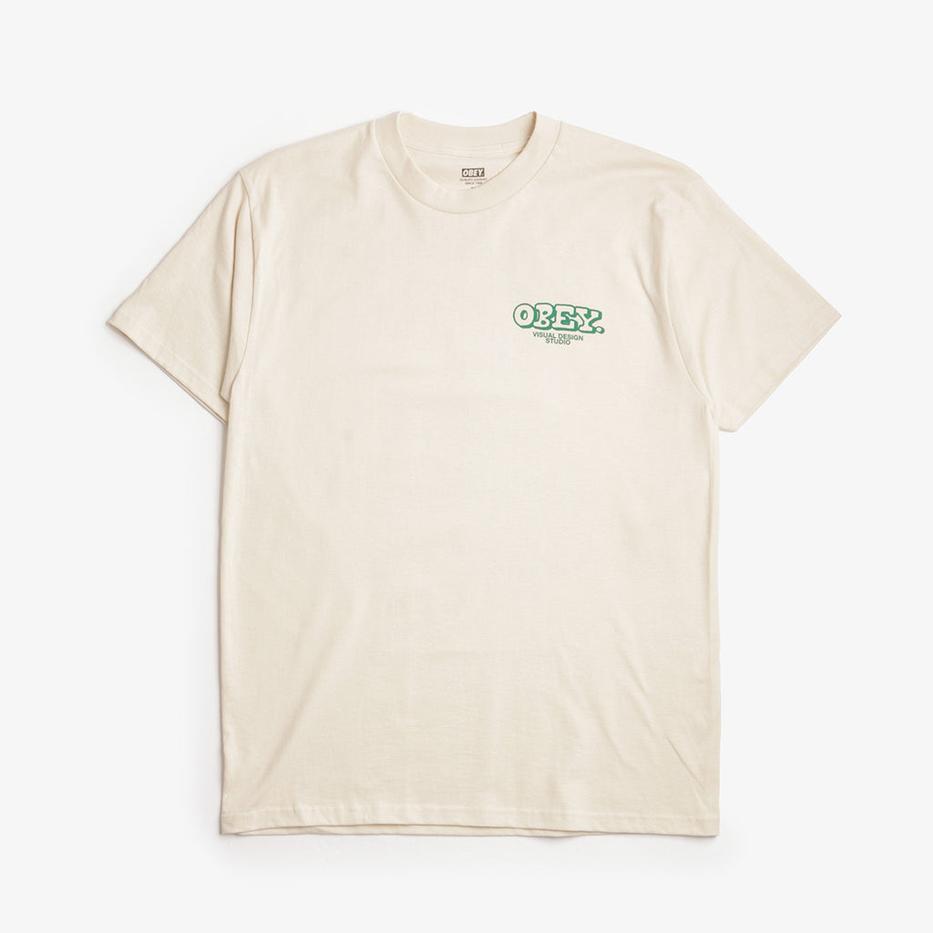 OBEY Knowledge & Growth T-Shirt, Cream, Detail Shot 1