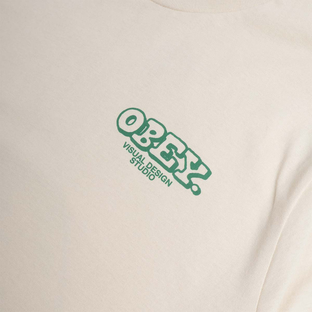 OBEY Knowledge & Growth T-Shirt, Cream, Detail Shot 3