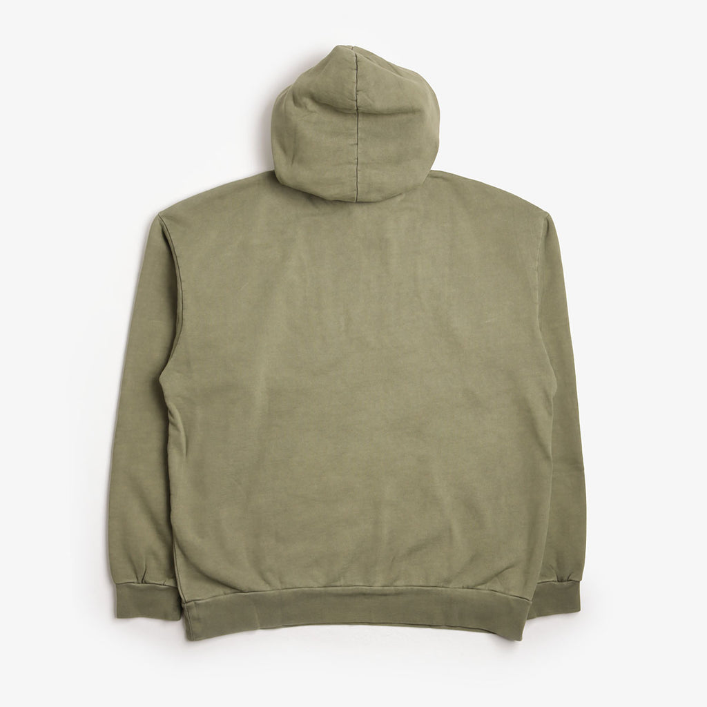OBEY Lowercase Pigment Hoodie, Pigment Deep Lichen Green, Detail Shot 2