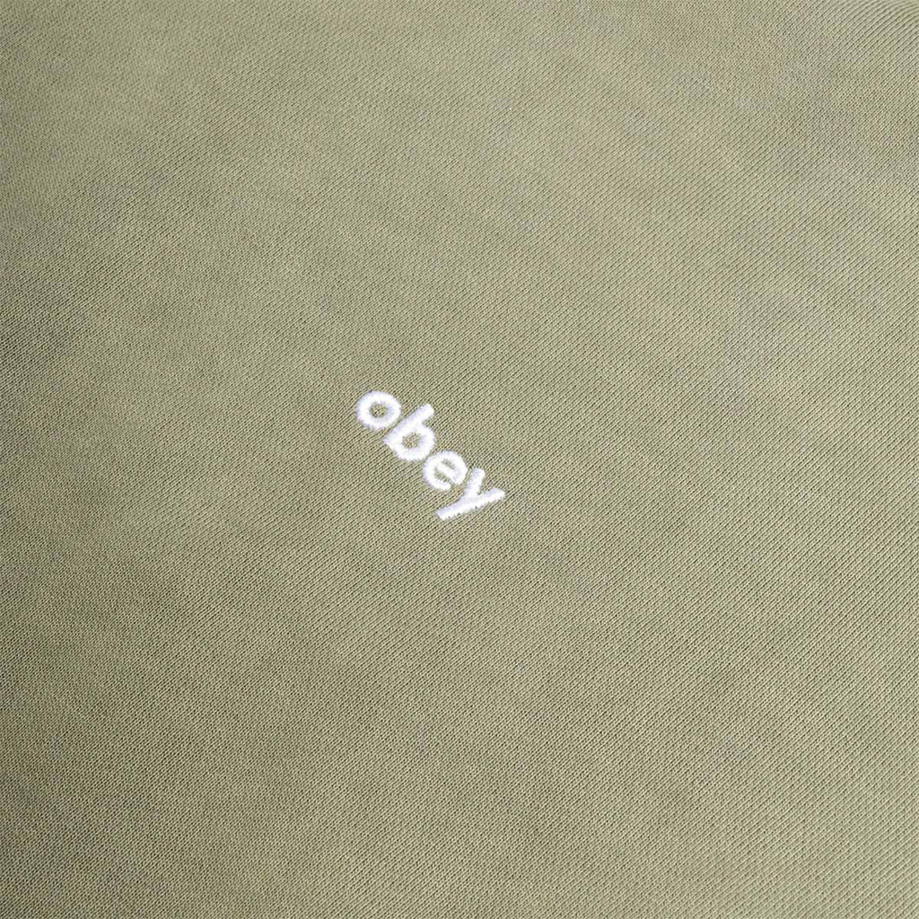 OBEY Lowercase Pigment Hoodie, Pigment Deep Lichen Green, Detail Shot 3