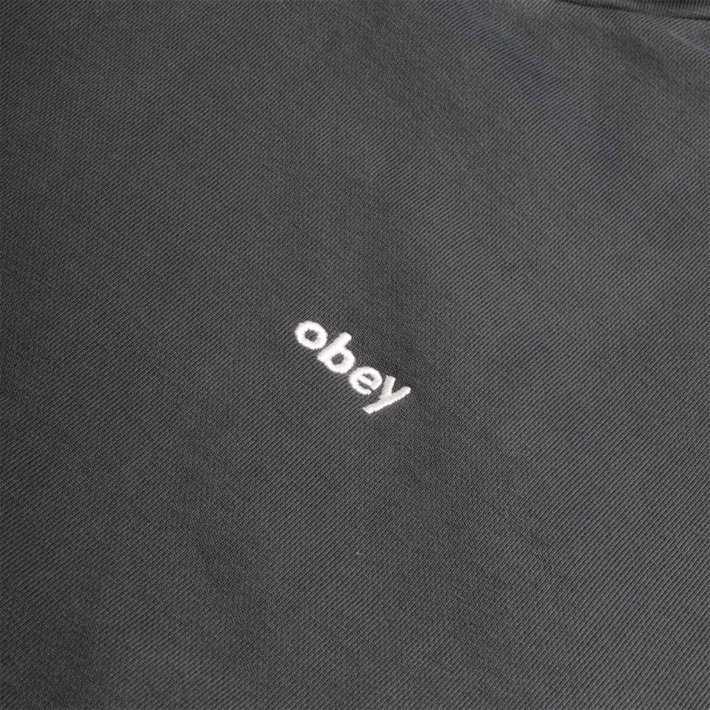 OBEY Lowercase Pigment Hoodie, Pigment Dark Navy, Detail Shot 3