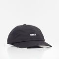 OBEY Miles 5 Panel Strapback Cap, Black, Detail Shot 1