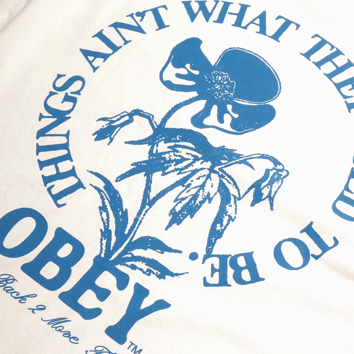 OBEY Move Forward T-Shirt, Cream, Detail Shot 4