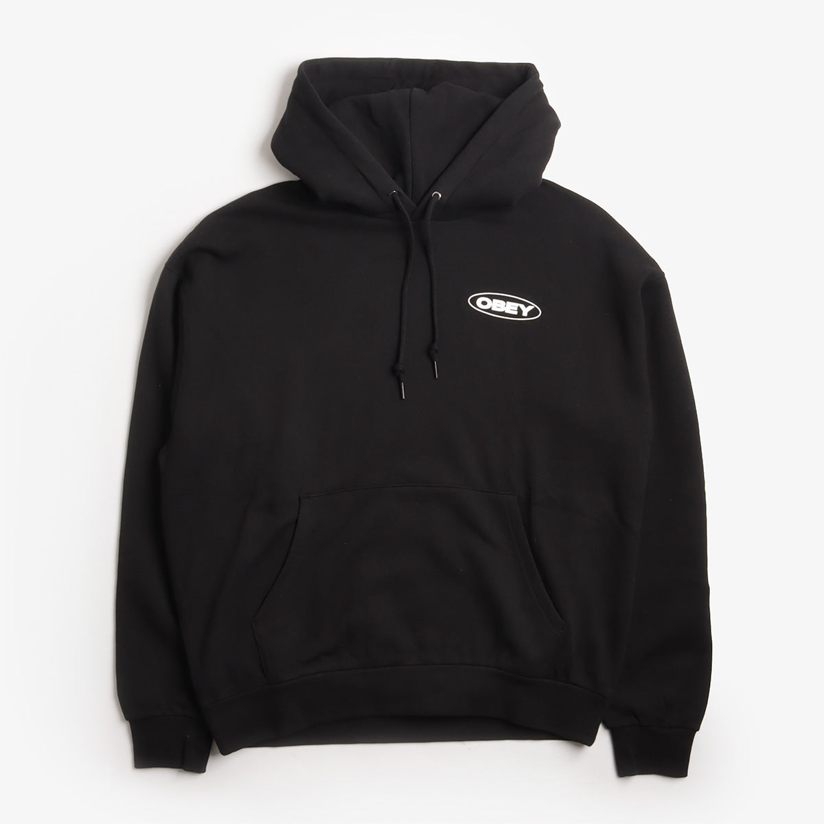 main OBEY Oval Cities Hoodies, Black, Detail Shot 1