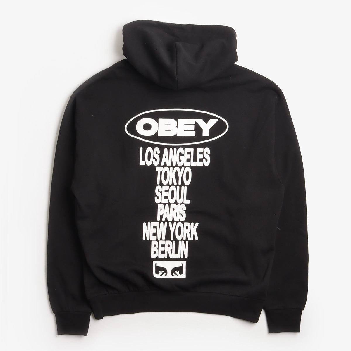 OBEY Oval Cities Hoodies, Black, Detail Shot 2