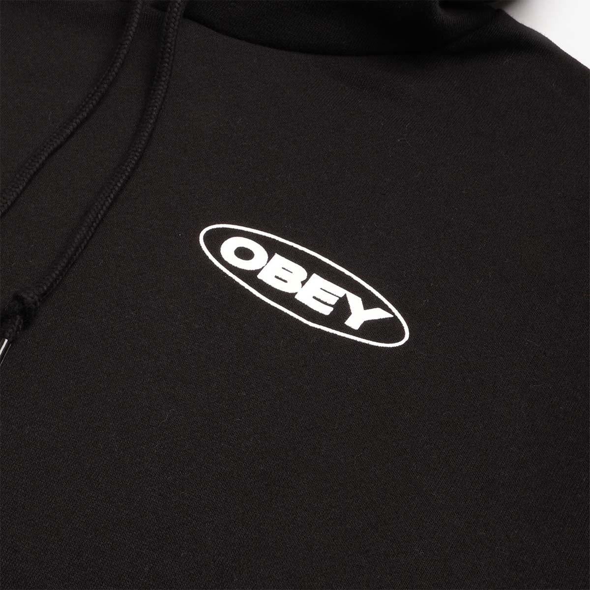 OBEY Oval Cities Hoodies, Black, Detail Shot 3