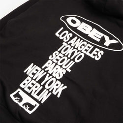 thumbnail OBEY Oval Cities Hoodies, Black, Detail Shot 4