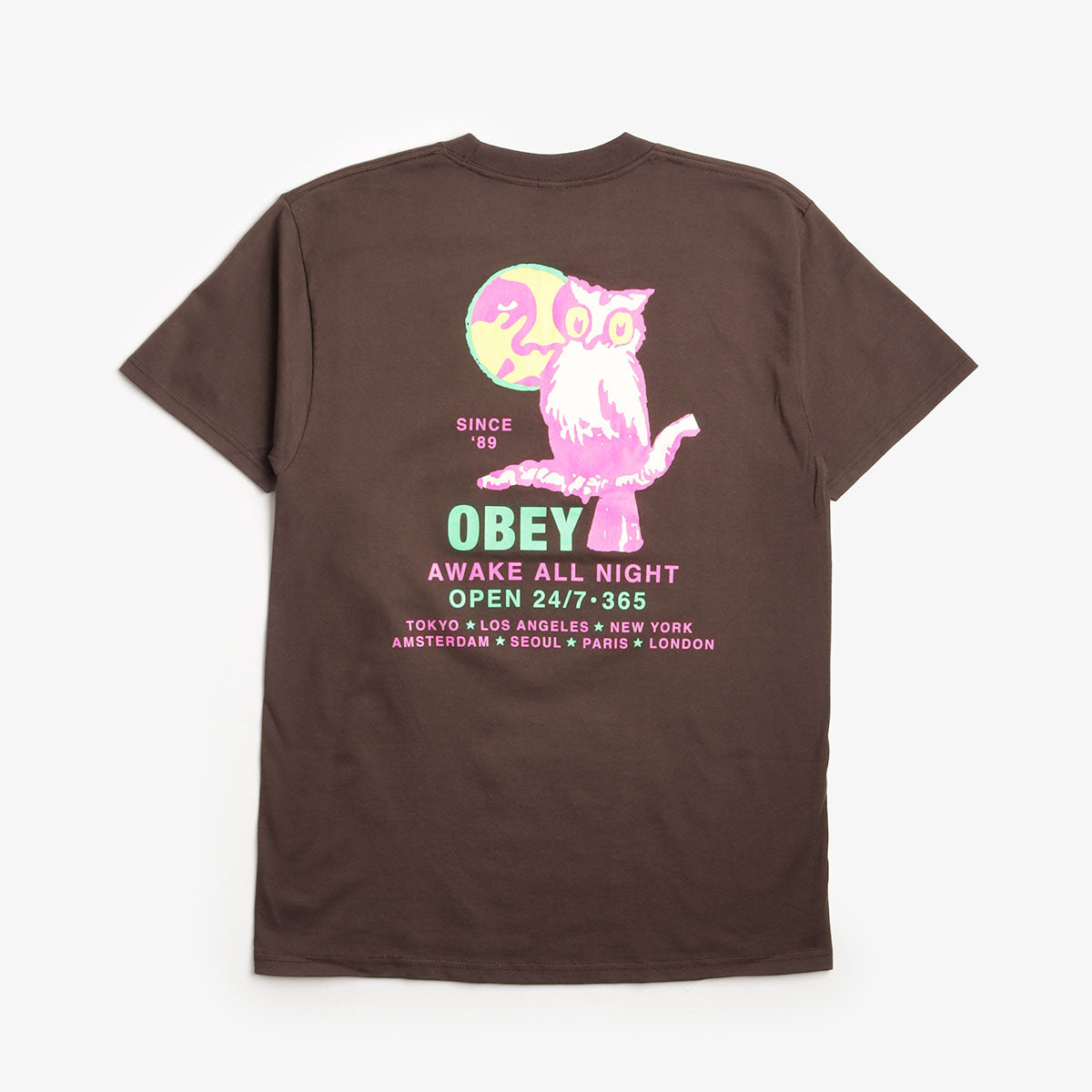 OBEY Owl T-Shirt, Java Brown, Detail Shot 1