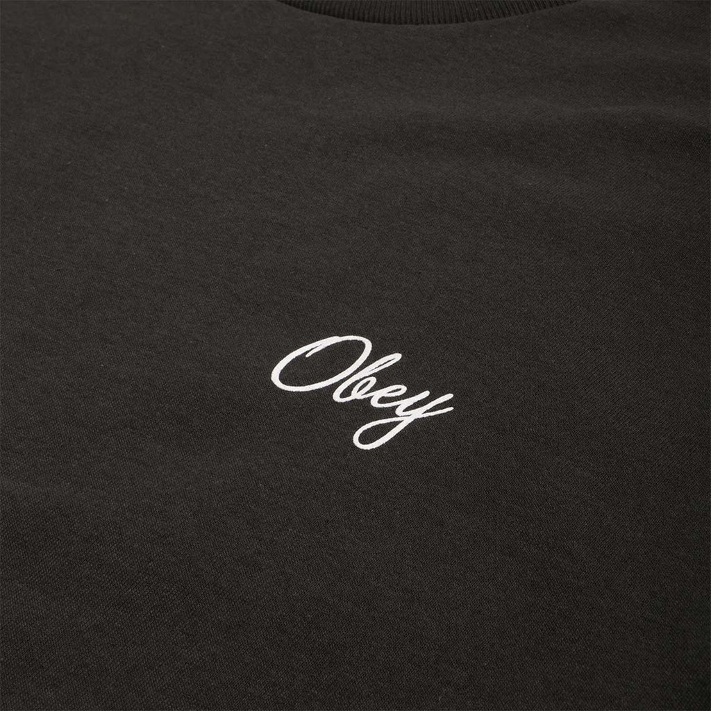 OBEY Paper Rose T-Shirt, Vintage Black, Detail Shot 4