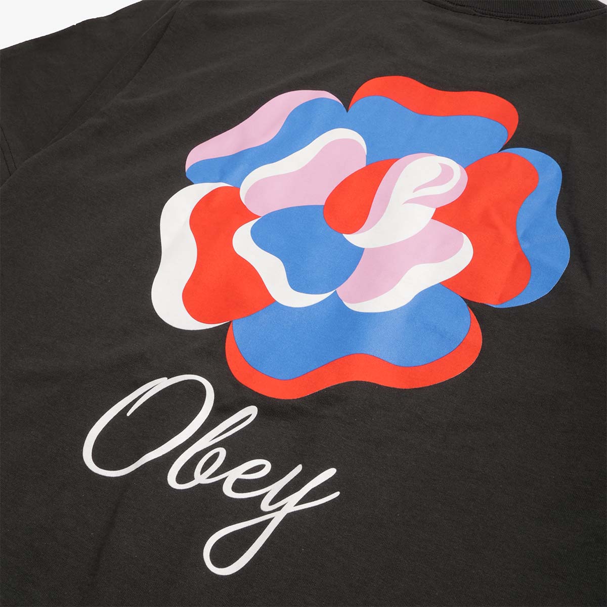 main OBEY Paper Rose T-Shirt, Vintage Black, Detail Shot 3