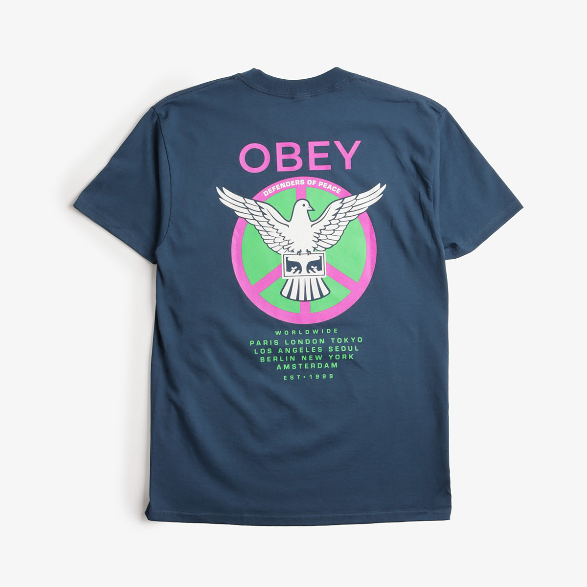 OBEY Peace Defenders T-Shirt, Harbor Blue, Detail Shot 1