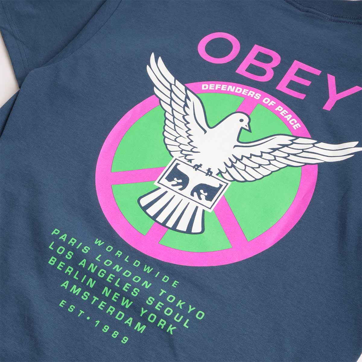 OBEY Peace Defenders T-Shirt, Harbor Blue, Detail Shot 4
