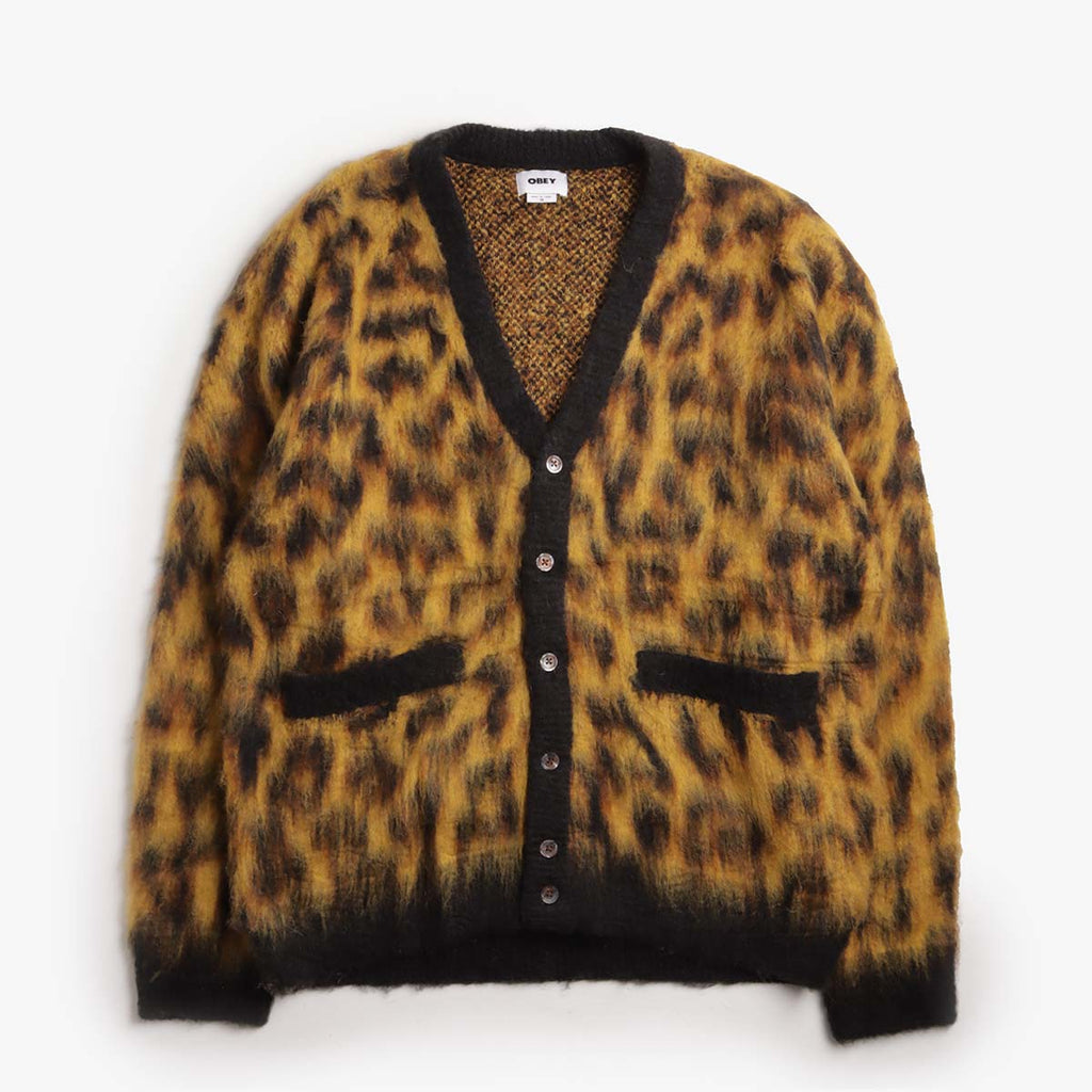OBEY Patron Cardigan, Leopard, Detail Shot 1