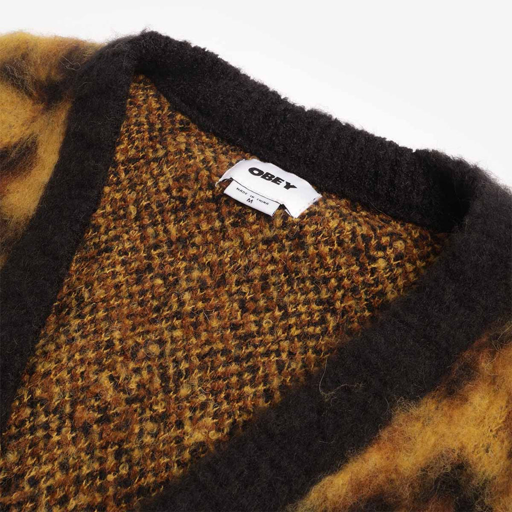 OBEY Patron Cardigan, Leopard, Detail Shot 3