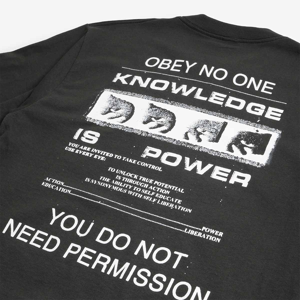 OBEY Permission T-Shirt, Vintage Black, Detail Shot 4
