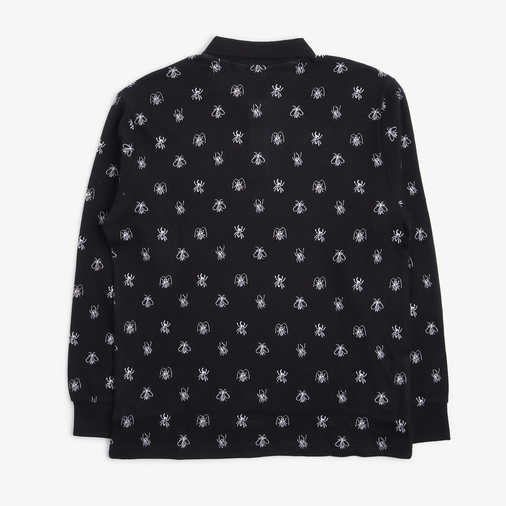 OBEY Pest Jacquard Polo Shirt, Black Multi, Detail Shot 3