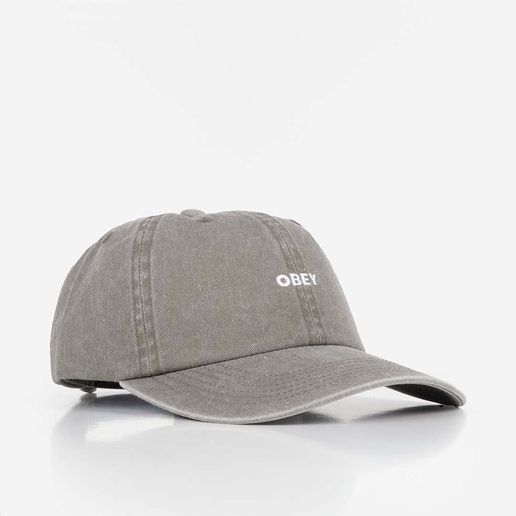 OBEY Pigment Bold 6 Panel Strapback Cap, Pigment Olive, Detail Shot 1