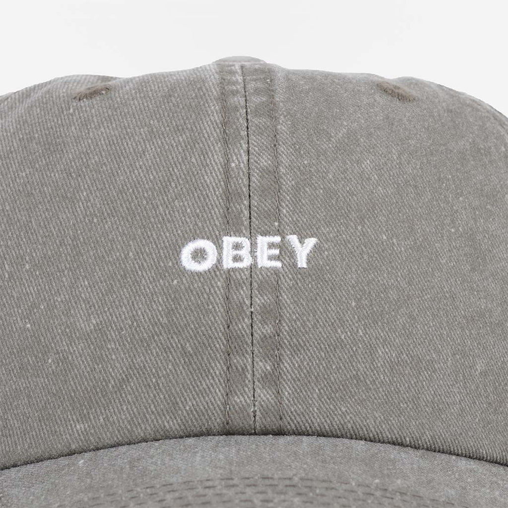 OBEY Pigment Bold 6 Panel Strapback Cap, Pigment Olive, Detail Shot 2