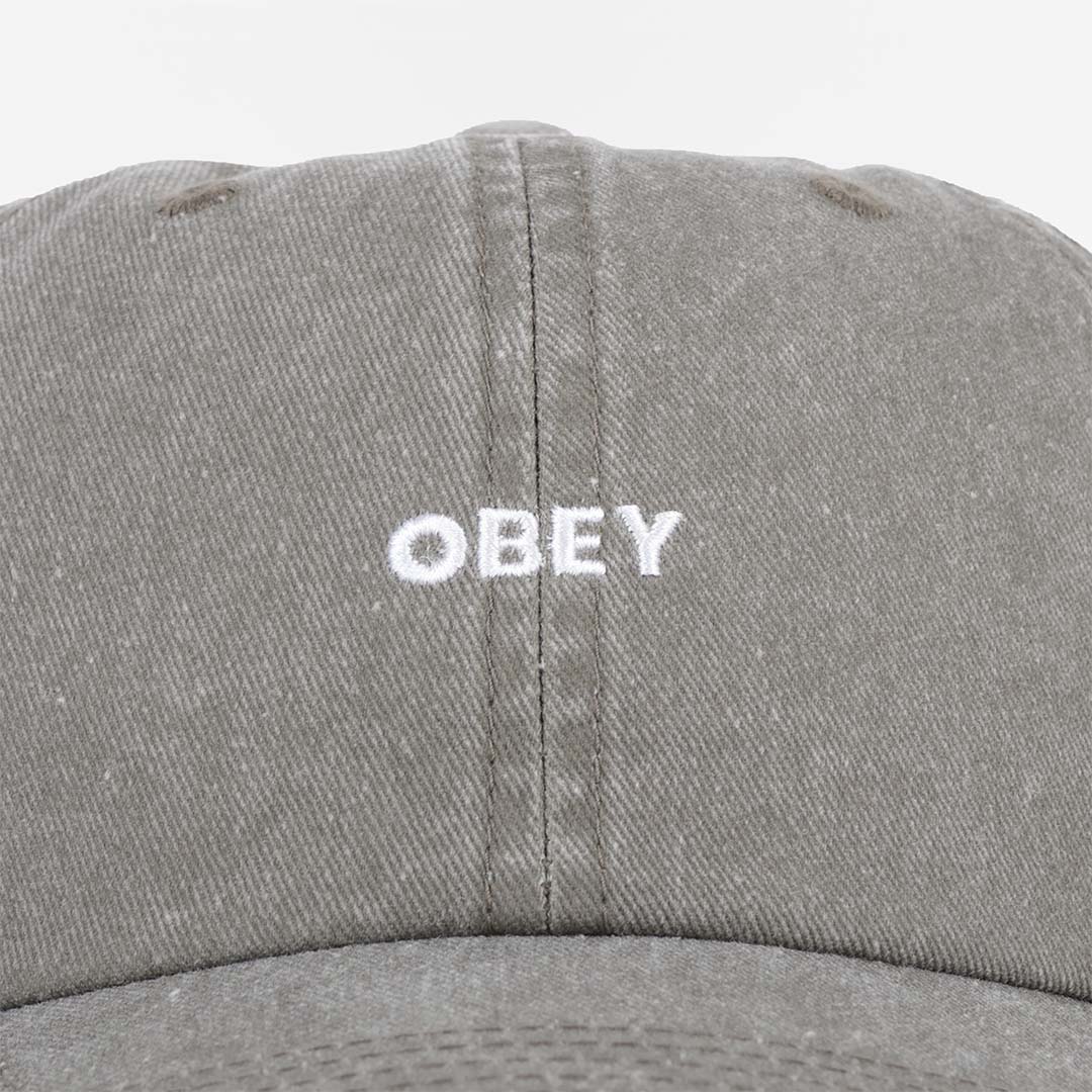 OBEY Pigment Bold 6 Panel Strapback Cap, Pigment Olive, Detail Shot 2