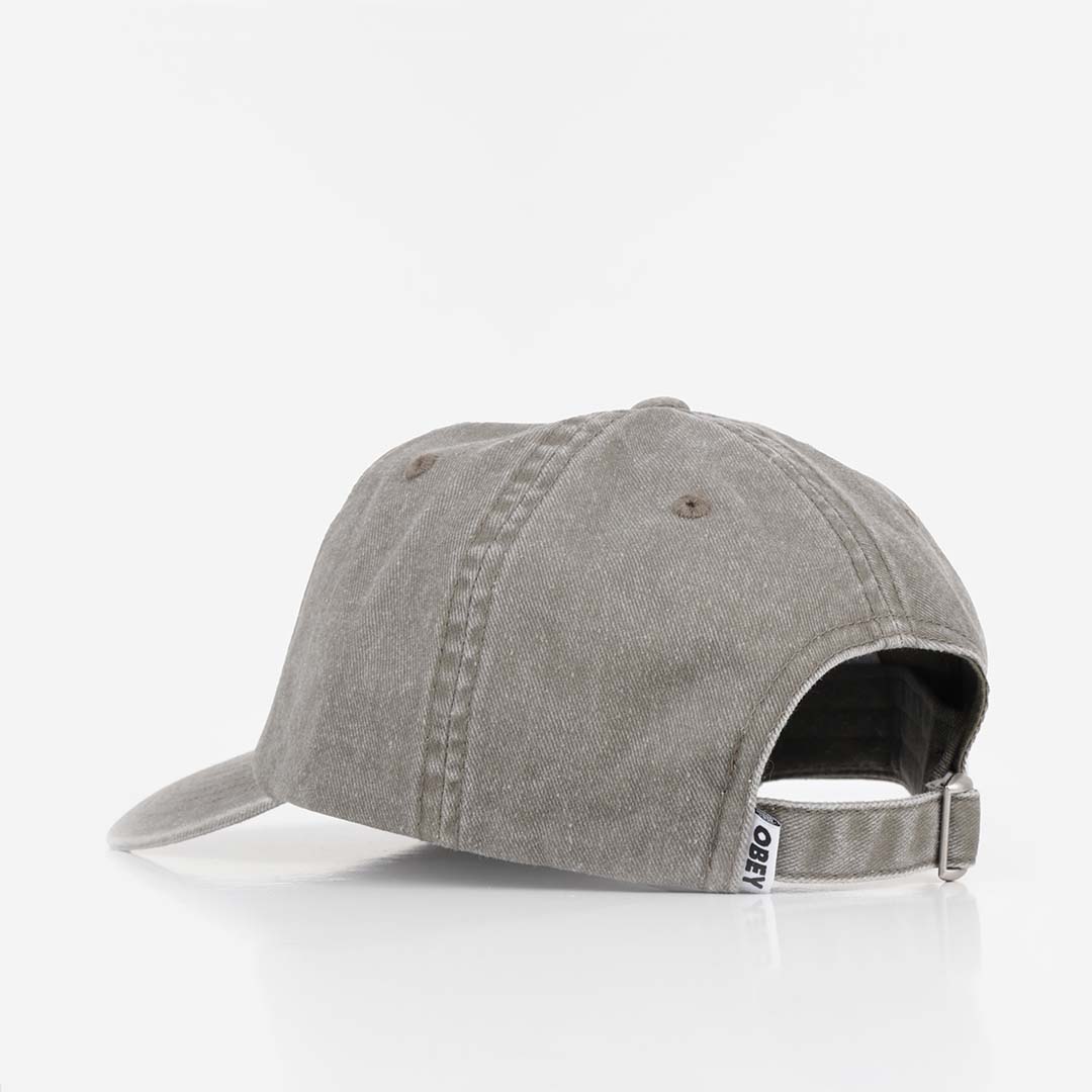 OBEY Pigment Bold 6 Panel Strapback Cap, Pigment Olive, Detail Shot 3