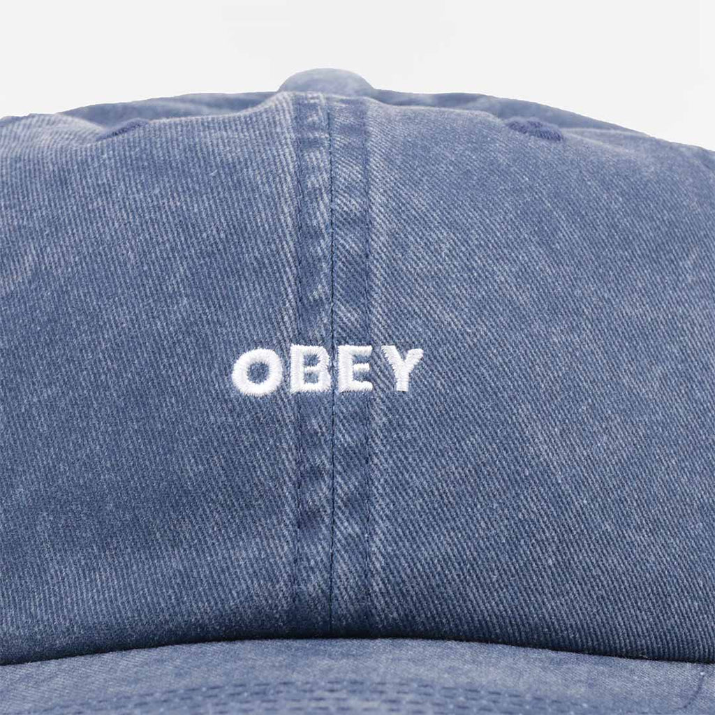 OBEY Pigment Bold 6 Panel Strapback Cap, Pigment Navy, Detail Shot 2