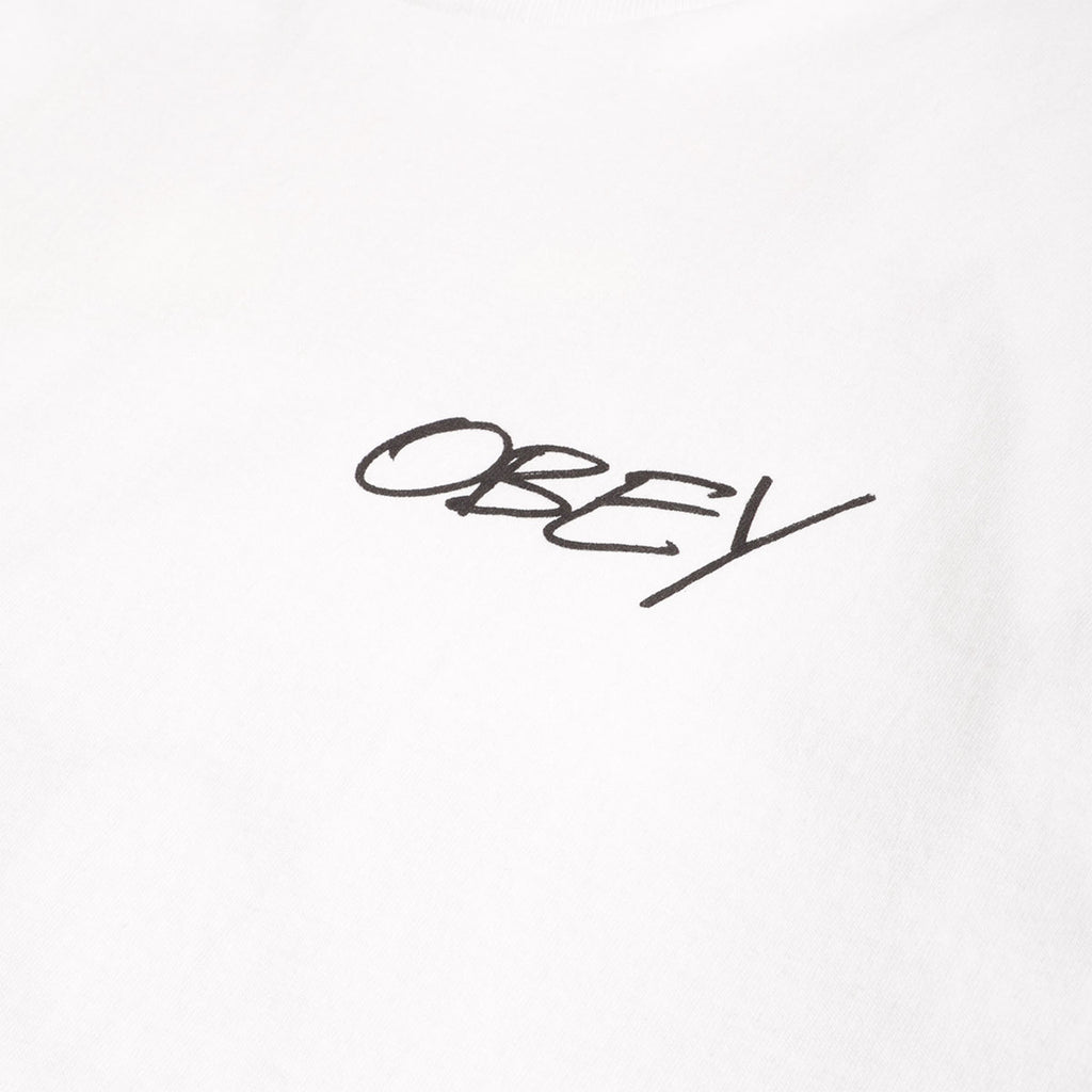 OBEY Poppies T-Shirt, White, Detail Shot 3