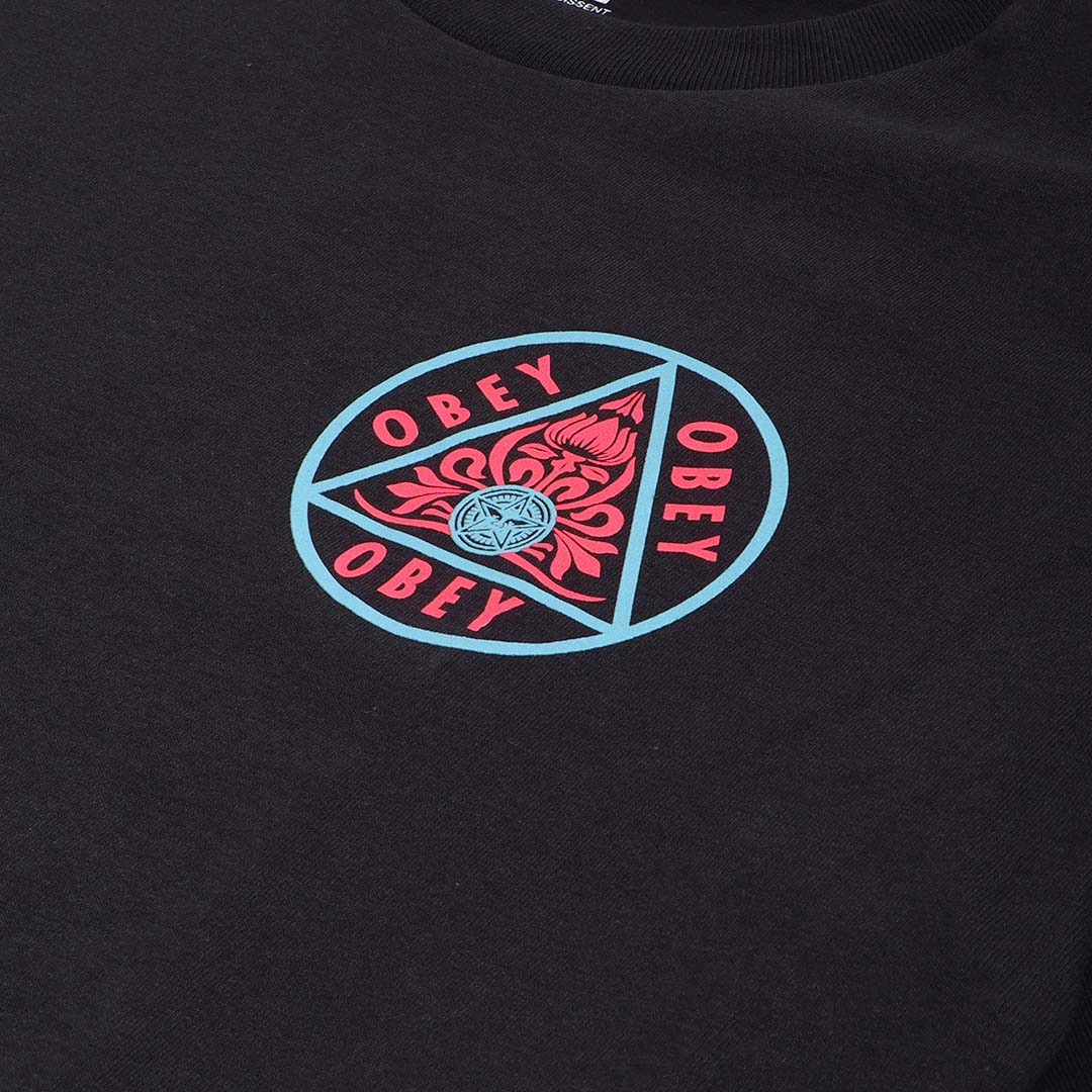 OBEY Pyramid T-Shirt, Black, Detail Shot 3