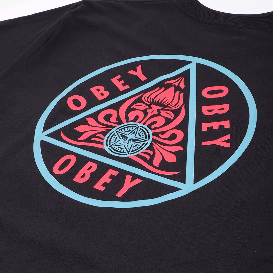 OBEY Pyramid T-Shirt, Black, Detail Shot 4