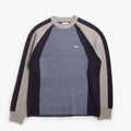 OBEY Raglan Crew Neck Sweater, Dull Blue Multi, Detail Shot 1